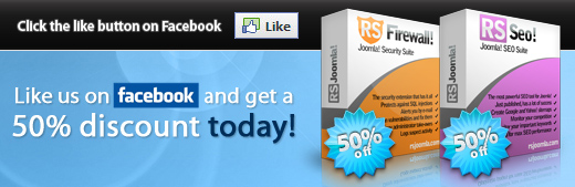 50% OFF for RSFirewall! and RSSeo!