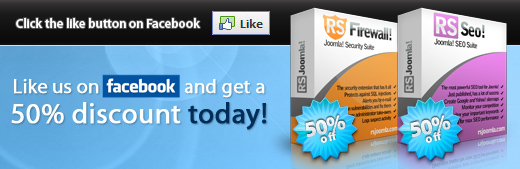 50% for RSFirewall! and RSSeo!
